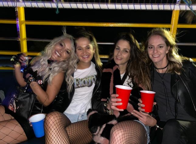 Friends on Party bus